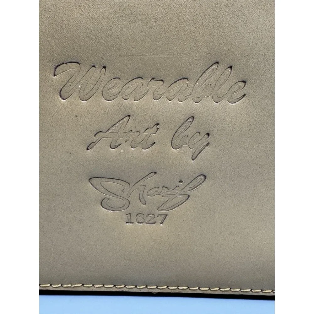 Sharif Hieroglyphic Embossed Leather Purse Satchel Removable Horus Keychain - Picture 11 of 13